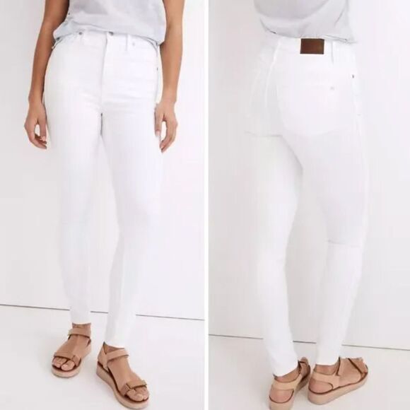 NEW Madewell 10" High-Rise Skinny Jeans in Pure White, 26 - Picture 1 of 16